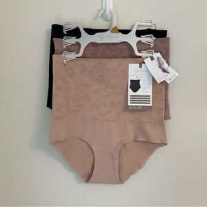 NWT XL jessica simpson shapewear high rise brief 3 pk underwear intimates tummy